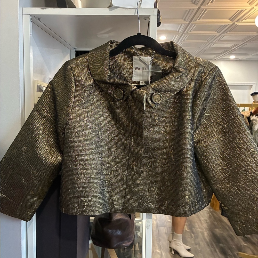 Walter Baker Cropped Gold Jacket Size 10 Nwt
